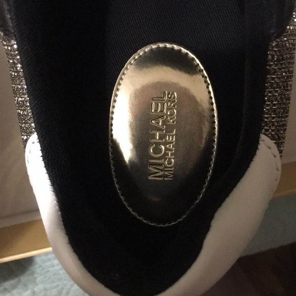Michael Kors Gold and Black Monroe Trainers - Picture 8 of 10
